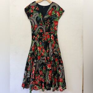 The J. Peterman Company 100% Cotton Floral Lightweight Lined Maxi Dress Size 10